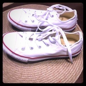 Youth size 2 white Chuck Taylors